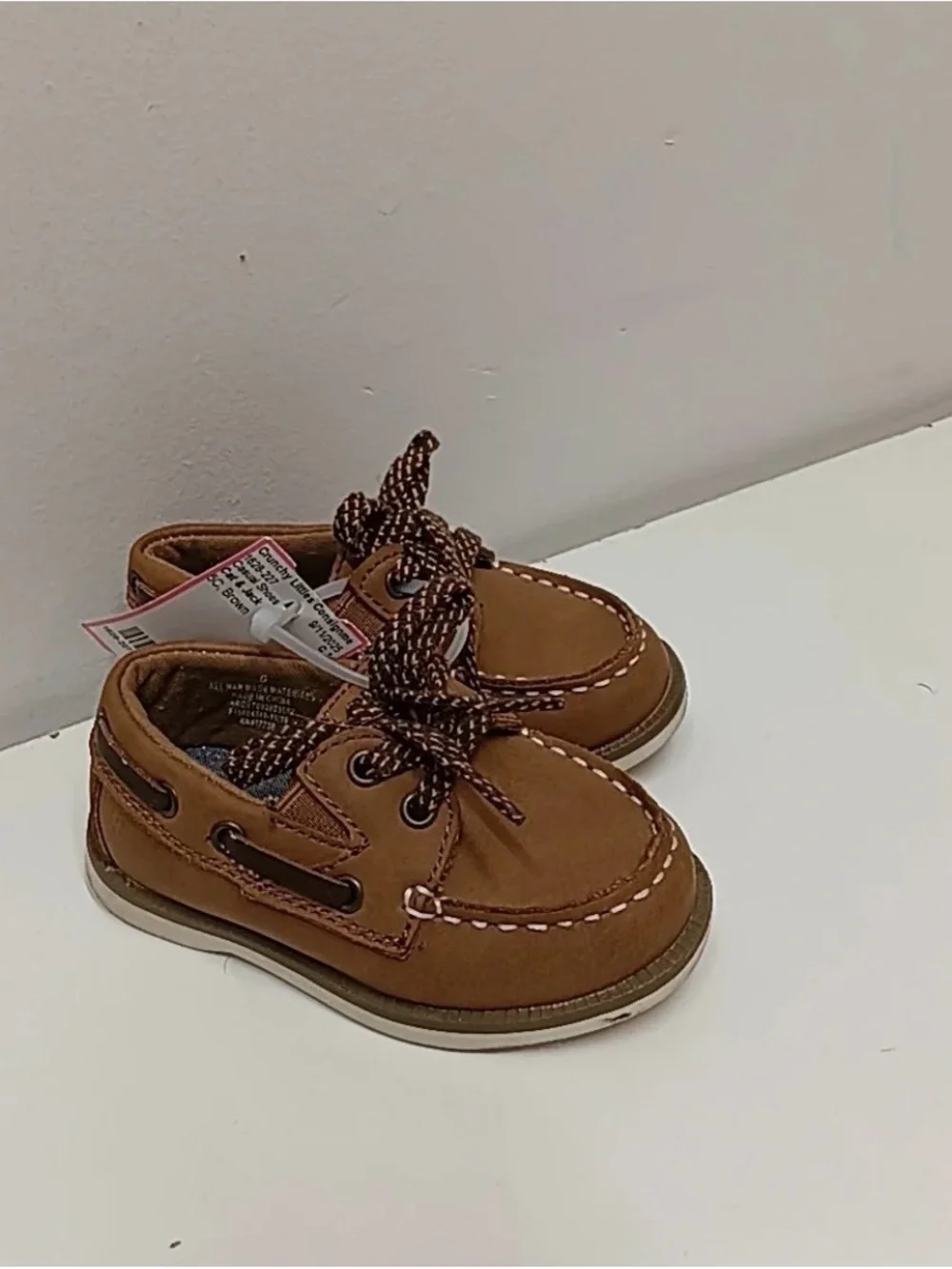 Cat & Jack Toddler Brown Moccasin Boat Shoes stock(38)